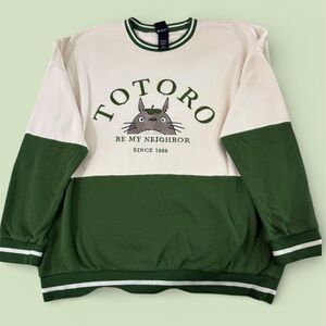 Totoro Green and Cream Sweater